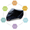 Waterproof Motorcycle Cover Motorbike Breathable Vented Black Rain Large XL
