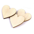 200 Pcs Basswood Blank Peach Heart Embellishments for DIY Crafts 20,30,40mm