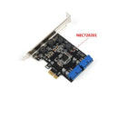 PCIe Dual Port 19pin USB Header Card Controller Support Low Profile Bracket
