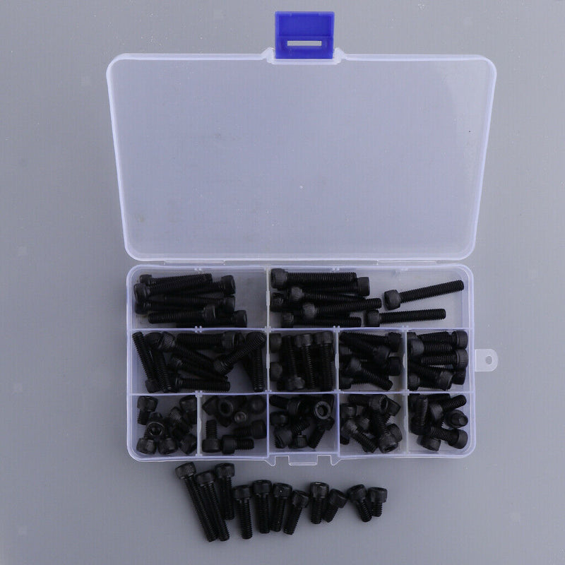 Alloy Steel Socket Cap Screws M6 Hex Head Bolt Nuts Assortment Kit with Box