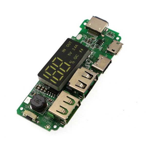 4x Charger Module with LED Display, Charging Boards, Dual USB 5V 2.4A with