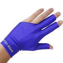 Professional Billiard Left Hand Three Finger Open Fingertip Glove (Blue)