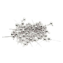 50x Ball Ear Pin Studs Earring Post - Loop Jewelry Making Supply 15x6mm