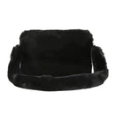 Women Plush Messenger Bag Big Capacity Fluffy Shoulder Handbags (Black)