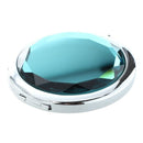 Travel Compact Pocket Crystal Folding Makeup Mirror ,Ocean Blue X6G3