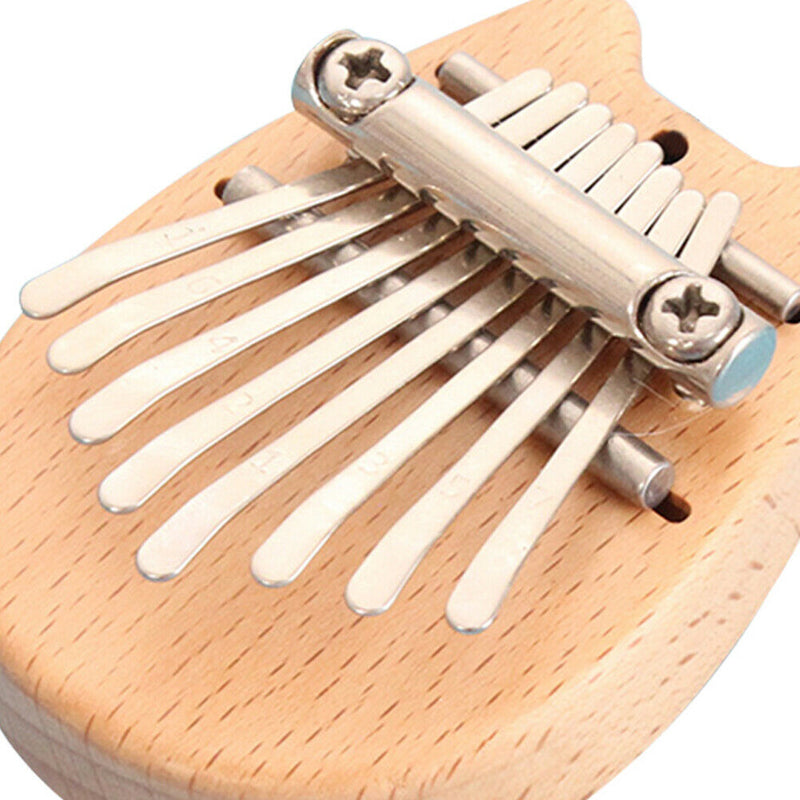 Mini 8 Keys Kalimba Mahogany Thumb Piano w/ Lanyard Percussion Instrument