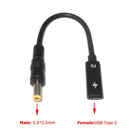 5525 Famle To Type-C With PD Chip Laptop Adapter Power Charger Connector