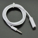 White 1M 3.5mm Male to Female Jack Stereo Audio Headphone Extension Cable JR