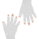 Fabric Anti UV Fingerless UV Protection Gloves For Nail  Drying Lamp White