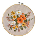 1 Set Flower Pattern Embroidery Starter Kit Cross Stitch Kits 26 x 26cm