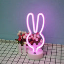 Decorative Rabbit Neon Sign Light LED Cute Animal Neon Marquee Light Art Wa