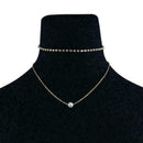 Women Necklace Double Layer Chain Charm Beads Drop Pendant Choker New Y6T3 F2W9
