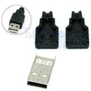 Type A Male USB 4 Pin Plug Socket Connector With Black Plastic Cover Gift E X9P1
