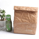 Brown Paper Lunch Bag Reusable Insulated Thermal Cooler Sack Magnetic ClosureGG
