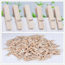 100X Durable Wood Clothespins Photo Album Wood Clip Wooden Laundry Clothes Pins.