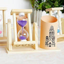 Wooden Sandglass Desktop Organizer Office Decor Pen Holder Storage Pencil G M2R3