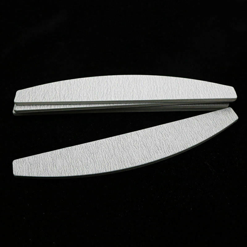 Nail files, D shape, double sided, gray white, 10 pieces X8M9