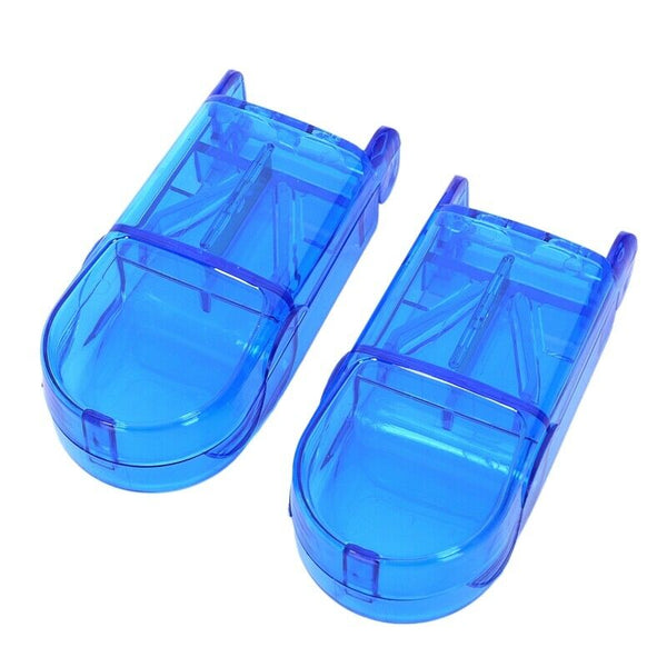 2 pcs Mini Useful Portable Storage Box Medicine Pill Holder Tablet Cutter S K9N4