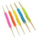 5Pcs Crochet Hook Set Knitting Needles Multi Colour Aluminum with Dual Heads