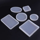 6 Pack Molds,Square Round Silicone Jewelry Casting Molds Coaster Molds For