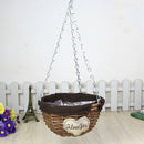 Natural Wicker Hanging Basket Flower Basket Pot Planter Rattan Vase Basket  N7W7