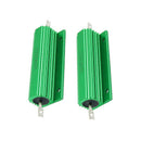 100W 25 Ohm Green Aluminum Housed Wirewound Resistors 2 Pcs G3W3
