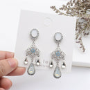 Korean Version Of The Long Crystal Pendant Jewelry Hollow Flower Drops Tass