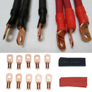 8 AWG Heavy Duty Copper Battery Cable Lug + Heat Shrink Tube Assortment Kit A