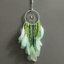 Green Feathers Handmade Dreamcatcher Dream Catcher Net Wedding Decor