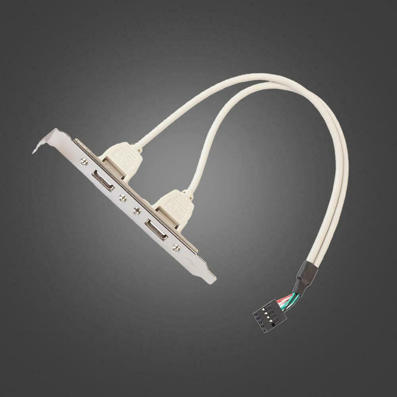 2 Ports USB 2.0 Female to 9 Pin Motherboard Header Cable Adapter for PC