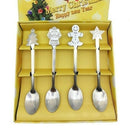 4PCS Christmas Stainless Steel Spoon Fashion Cartoon Coffee Spoon Life Home E9P8