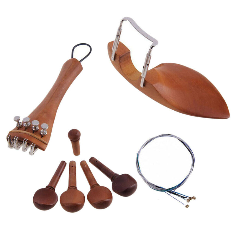 1 Set Jujube Wood 4/4 Full Size Violin Replacement Accessories DIY Brown Luthier