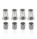 4PCS TPMS Tire Valve Stem Cap & Sleeve Cover Chrome Set Fits American Car Truck