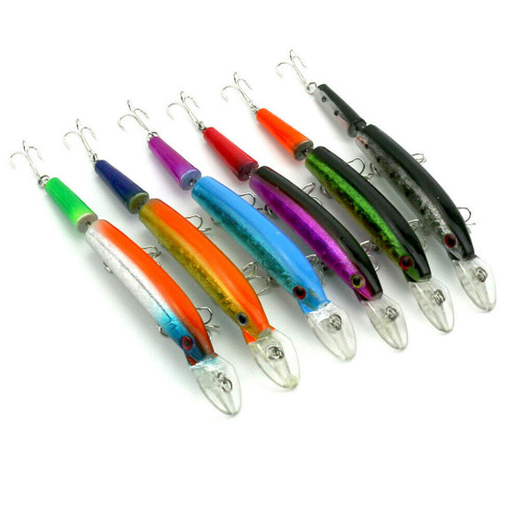 6Pcs Multi-Section Jointed Fishing Lure Minnow  Artificial   Baits