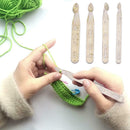 4pcs Transparent Plastic Handle Crochet Hooks Sweater Knitting Needles Set
