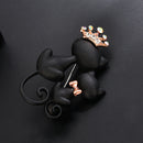 Crown Cats Rhinestone Brooch Badge Jacket Sweater Lapel Shirts Pins Jewelry A