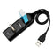 USB Hub 5Mbps High Speed Multi USB 2.0 Adapter 4 Port Splitter (Black)