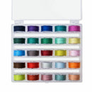 50 Pcs Bobbins and Sewing Thread with Case and 2 Pcs Soft Measuring Tapes f