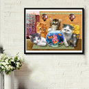 5D DIY Full Drill Diamond Painting Cats Fish Tank Cross Stitch Embroidery