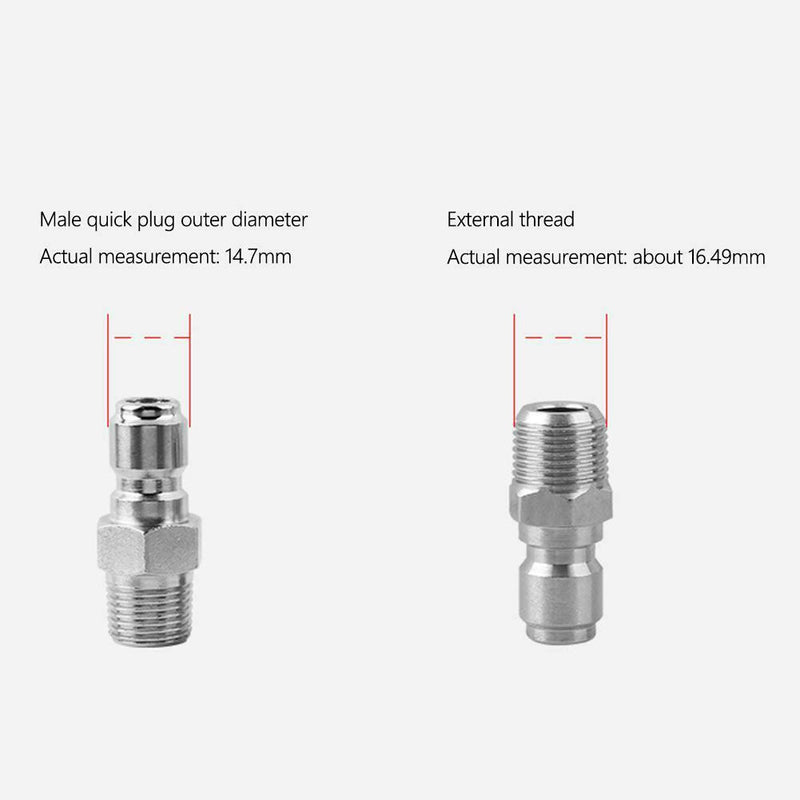 2pcs NPT 3/8 inch Male Quick Connect Plug Fittings Pressure Washer Adapters