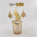 2pcs Spinning Rotary Metal Carousel Tea Light Candle Holder for Christmas
