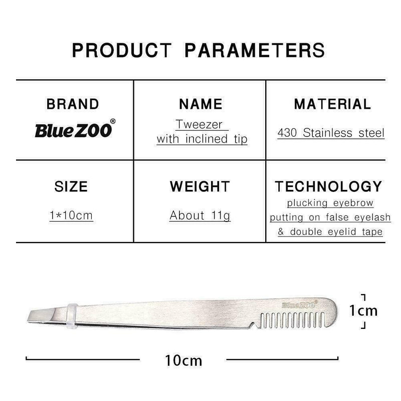 1*Double-sided Stainless Steel Comb Eyebrow Tweezers Tools Removal Hair H7K4