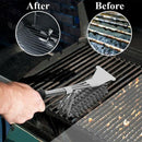 Three-Headed Spring Barbecue Brush With Scraper Barbecue Cleaning Brush