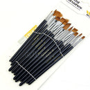 12 x Artist Nylon Hair Watercolour Acrylic Oil Painting Paint Brush Set Supply