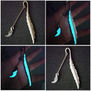 1XLuminous Night Wing Bookmark Label Read Maker Feather Book Stationery Copper F
