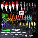 100pcs Fishing Lures Crankbaits Hooks Minnow Bass Baits Tackle Set Kits + Box