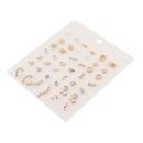 21 Pairs Stud Earrings Set Cross Arrow Tassel Triangle Shape Cubic Zirconia