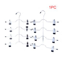 Multifunctional Metal Tier Clothes Closet Hangers Organizer Sliver