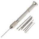 Metal Hand Twist Drill With 10 HHS Drill Bits Drilling Tool Watch Repair Too Bj