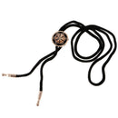 Western Cowboy Bolo Tie Men's Flower Round Pendant Suit Poirot Bolo Tie Gift